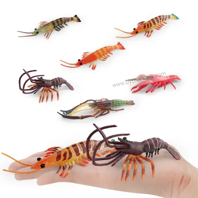 Life Size Shrimp Replica Plastic Model for Seafood Packaging Mockup Visual Merchandising Aquatic Store Display Photography Prop