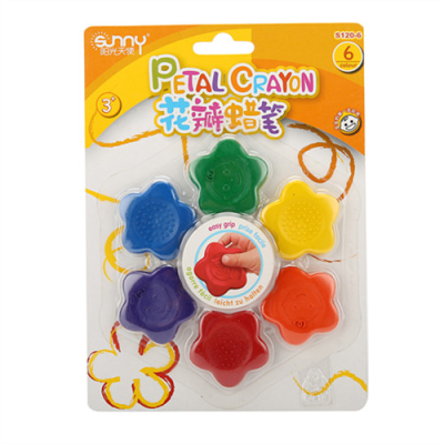 6 Colors Petal Shape Crayon Hand Clean Crayon for Kids