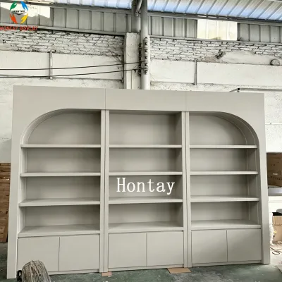 HonTay Factory Direct Boutique Display Wall Cabinet 3 Panel Arch Design Base Storage LED Lit Eco-Friendly Heavy Duty Sunglasses