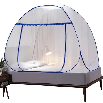 Elevated Mongolian Yurt Mosquito Net, Foldable Zipper Mosquito Net