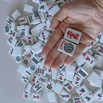 BM 30MM Melamine American Mahjong Set 166 Tiles Small Travel Portable Compact Pocket Size American Style
