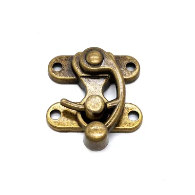 Hot Sale 38x44mm Antique Brass Cabinet Box Locks Metal Latches for Box Lock Buckle Small Lock