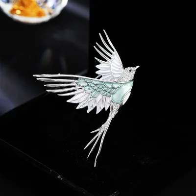 High-End Elegant Brooch Gifts Enamel Painted Bird Pin Brooch for Women's