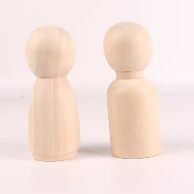 Wholesale Popular Size Custom Wooden Peg Dolls Little Cute Unfinished Cartoon Gifts Gifts Wooden Dolls for Kids