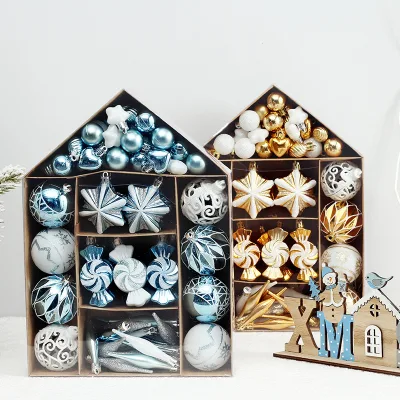 New Christmas Decorations House Painted Christmas Ball Set Gift Pack Christmas Tree Pendant