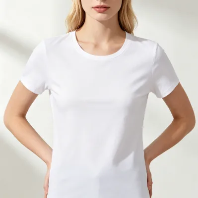 Ladies Multipack Solid Black White Crew Neck Tee Shirts, Breathable Lightweight Basic Layering Short Sleeve Tops