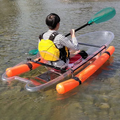 Best Quality One Person Transparent Kayak Polycarbonate Canoe Clear Kayak Without Electric Motor