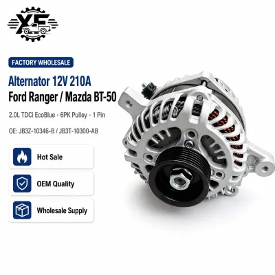 Factory Wholesale 12V 210A 6PK 1Pin Alternator Generator for Ford Ranger Mazda BT-50 2.0L TDCi Diesel 2019+ JB3Z-10346-B