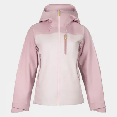 Women Pink Waterproof Hard Shell Breathable Adjustable Hood & Cuffs for Hiking Trekking Daily Outdoor Use