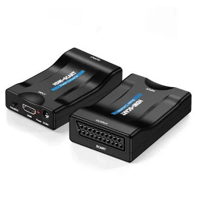 1080P HDMI Input to SCART Output Audio Video Upsale Converter AV Signal Adapter with USB Cable for Box TV DVD PS4