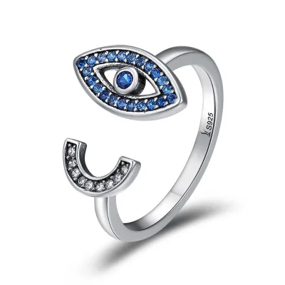 BAGREER SCR173 AAA Zircon Stone 925 Sterling Silver Platinum Plated Bohemian Eye Ring Women's Fashion Jewelry Gift
