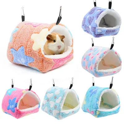 Small Pet Rabbit Rat Hamster Mini Guinea Pigs Bed House Chinchillas Squirrel Bed Nest Cage Soft Cotton Hamster Bedding