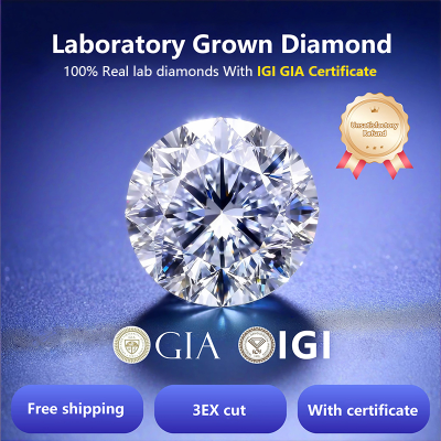 HPHT CVD Lab Grown Diamond With GIA IGI Certificate 1ct 2ct 3ct 5ct Loose Diaomd VVS D E F G VVS VS Lab Diamond Wholesale