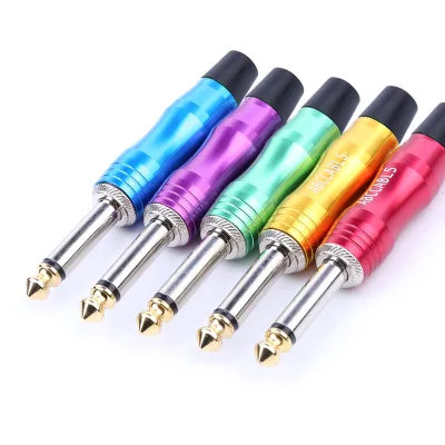 High-end Five-color 6.35 Plug 6.35 Large Three-pin Mono Audio Microphone Plug Mixer Connector with 1-year Warranty