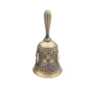 Hand-Cranked Retro Copper Bell Novelty Gift for Early Education Meal Dish Ling When Metal Old Man Rings the Lesson Bell Decor