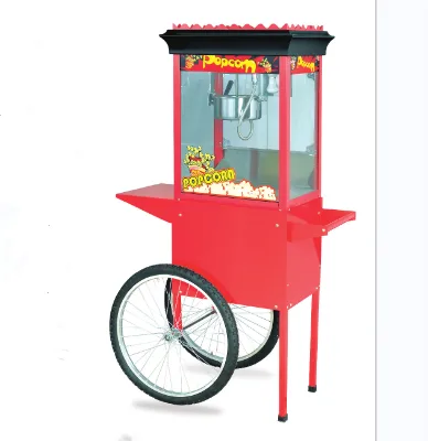 Oute New Low Price Good Quality Professional Stainless Steel Electric Popcorn Machine Wheels 220V 1 Year Warranty Commercial Use