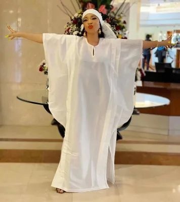 Plus Size Middle East National Style Satin Robe African Abaya Muslim Women Casual Dress