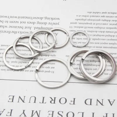 Wholesale Most Popular Stainless Steel Key Ring 25-30mm Flat Ring Steel Hanging Accessories Keyring Split Ring Key Chain