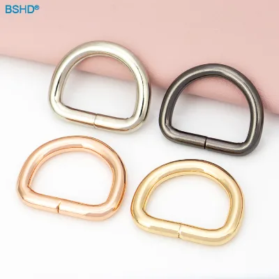 Customized Size 1/1.5 Inch Handbag Bag Hardware Adjuster Rose Gold/Silver/Black Metal Split D Ring for Purse
