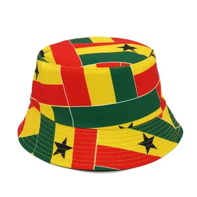 Custom Design logo South Africa Mauritius Czech Souvenir Multi Color Flag Polyester Street Wear Bucket Hat