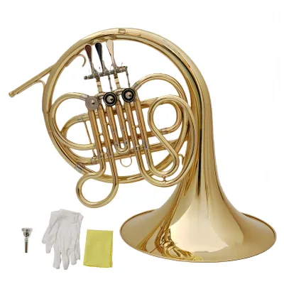 Factory Direct Gold F Key Single-row Three-key Mechanism French Horn Brass Instrument Wind Instrument