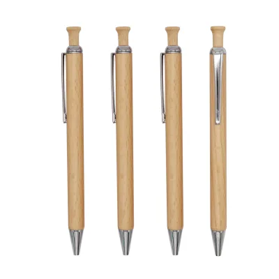 Eco Friendly Wood Ballpoint Pen Hot Selling Classic Type with Metal Clip Branding Available