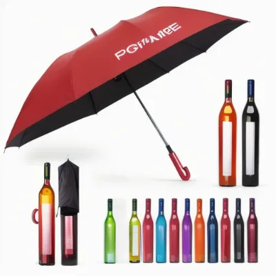 Promotional Windproof Manual Rain Umbrella Custom Business Male Large Wine Bottle Shape 0% Printing for Men & Women