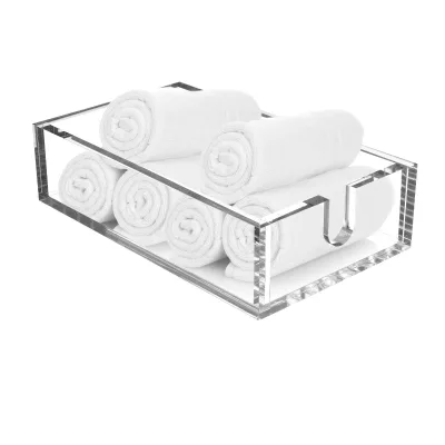 Clear Acrylic Guest Towel Napkin Storage Caddy Paper Hand Napkin Tray for Buffet Kitchen Dining Bathroom