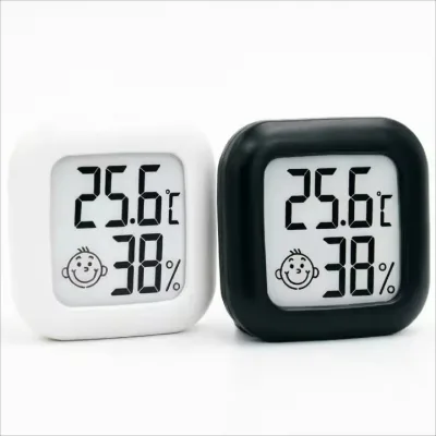 Indoor Digital Thermometer Hygrometer, Mini Temperature Humidity Monitor Meter W/ Comfort Emoji, LCD Display for Home Baby Room