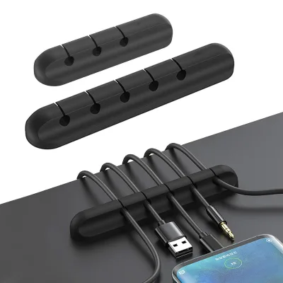 Cable Management Holder Silicone Self Adhesive Durable for Headphone Desktop USB Charging Mouse Wire PC Office Home