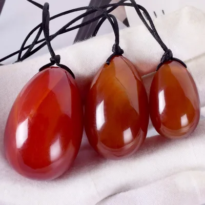 DIY Red Carnelian Carved Crystal Eggs for Kegel Exercise Gemstone Carnelian Jade Eggs Souvenirs Gift