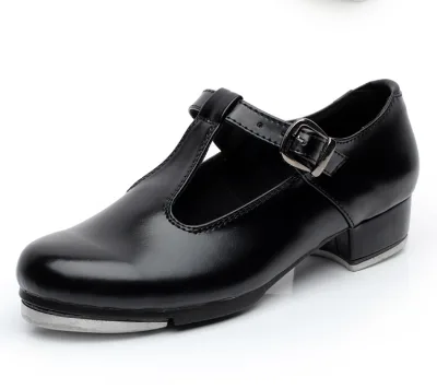 Octavia Factory Manufacturer Cheap Girls Black PU Rubber & Aluminum Plate Outsole Tap Shoes European 26-42 for Kids