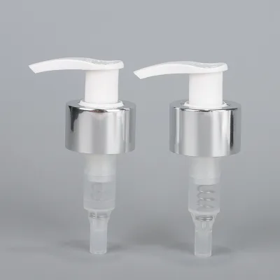 Shiny Silver Alum Plastic 28/410 Soap Hand Metal Lotion Pump Cosmetic Cream Pump