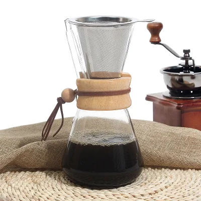 Hot Sale High-End European Style Borosilicate Glass Coffee Maker Novel Design Heat Resistant Pot with Custom Logo for Coffee Tea
