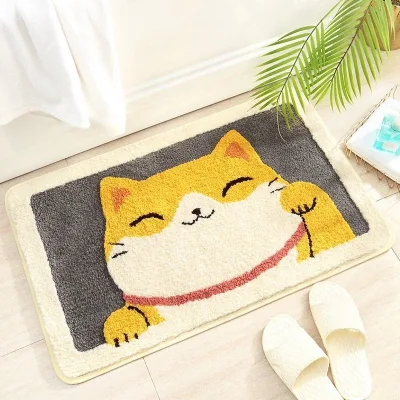 Indoor Flooring Bath Shower Door Mats Cartoon Machine Print Customized Factory Direct Wholesale Home Animal Print Machine Wash