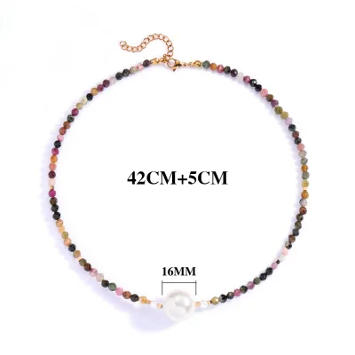 Women's Gold Plated Freshwater Pearl Beaded Adjustable Classic Chains for Anniversary Irregular Natural Stone Necklace