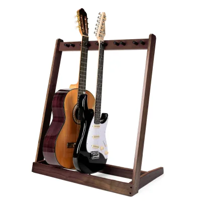 Multi-Guitar Display Rack 5-Hold Folding Stand for Bass & Acoustic Guitars Iron Musical Instrument Stand for Band Stage