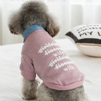 2023 new pet products popular dog clothes puppy coat new pet supply jeans two legs cat dog sweater hoodies with collarband