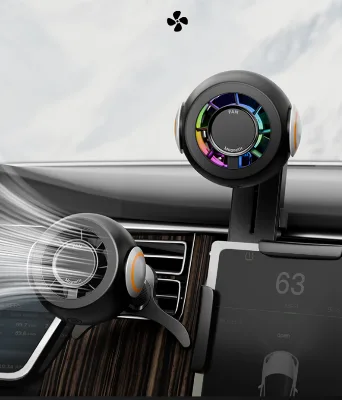 All-in-One Magnetic Car Mount with Cooling Breeze Fresh Scent & Colorful Glow for Dashboard Vent