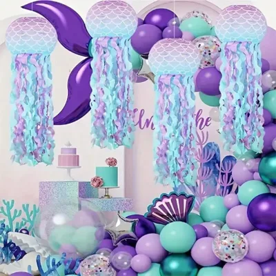 Creative DIY Paper Hanging Mermaid & Jellyfish Lanterns for Kids-Birthday Party Backdrops & Room Decor