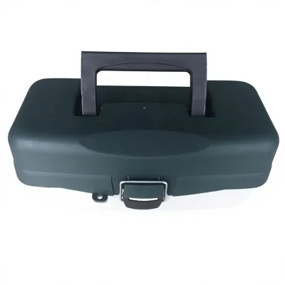 Multi-Function Plastic Fishing Tackle Box with Adjustable Compartments Secure Latch Portable Handle for Outdoor Anglers