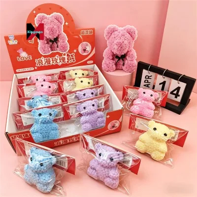 Large Cute Rose Bear Venting Decompress Squeeze Slow Rebound Stress Reducer Squeeze Toy Cross Wholesale