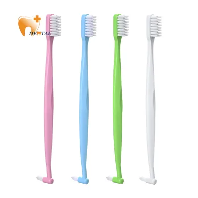 Dual Head Orthodontic Toothbrush With Soft Single Bristle for Deep Cleaning Around Braces and Dental Implants
