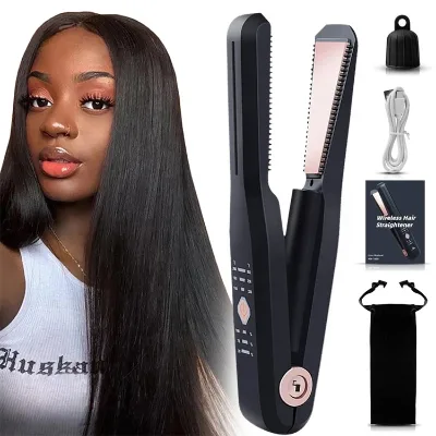 Rechargeable Automatic Professional Ionic Flat Iron Hair Straightener Automatic Hair Curler Curling Iron Cordless Hair Curler