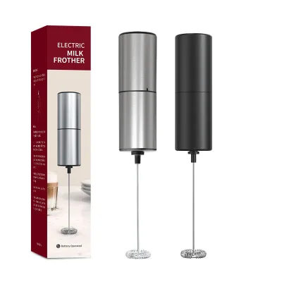 Factory Wholesale Hot Handheld Automatic Battery Powered Stainless Steel Mini Electric Milk Frother for Coffee