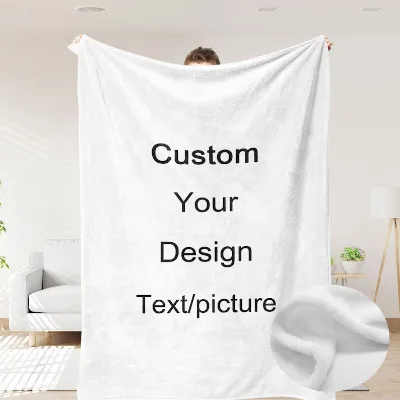 OEM Custom 100% Polyester Flannel Fleece Blanket Logo Printed Warm Soft Sofa Throw Winter King Size Home Bed Gift Character