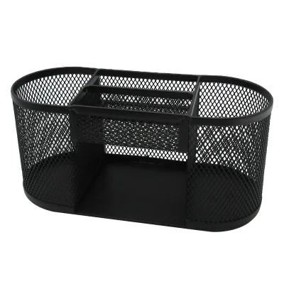 Office Stationery Desktop Morden Metal Multifunction Large Capacity Desk Top Organizer Mesh Wire Pen Holder Desk Organizer
