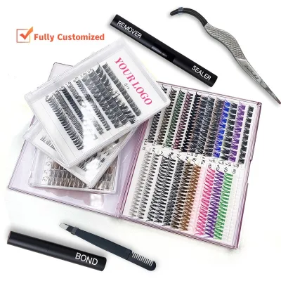 100% Hand Made Vegan Knot Free Individual Eyelash Extensions Segment DIY Lash Kit