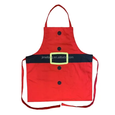 Hot Sale & High Quality Playfully Delicately Snowflake Embroidered Silk Screen Printed Cotton Glittery Christmas Aprons
