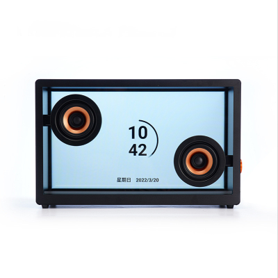 New Design Retro Blue Tooth Karaoke Transparent Led Computer Wireless Lyric Speaker Box Desktop Subwoofer